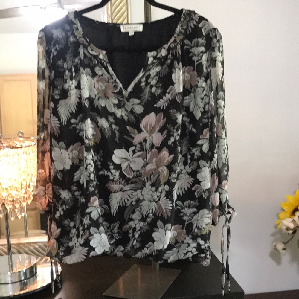 Black Floral Women's Blouse
